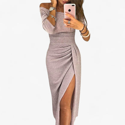 Mechi | Women's Off-Shoulder Cocktail Dress – Elegant Fit Design 2