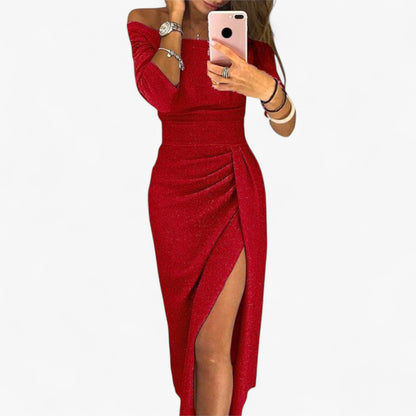 Mechi | Women's Off-Shoulder Cocktail Dress – Elegant Fit Design 7