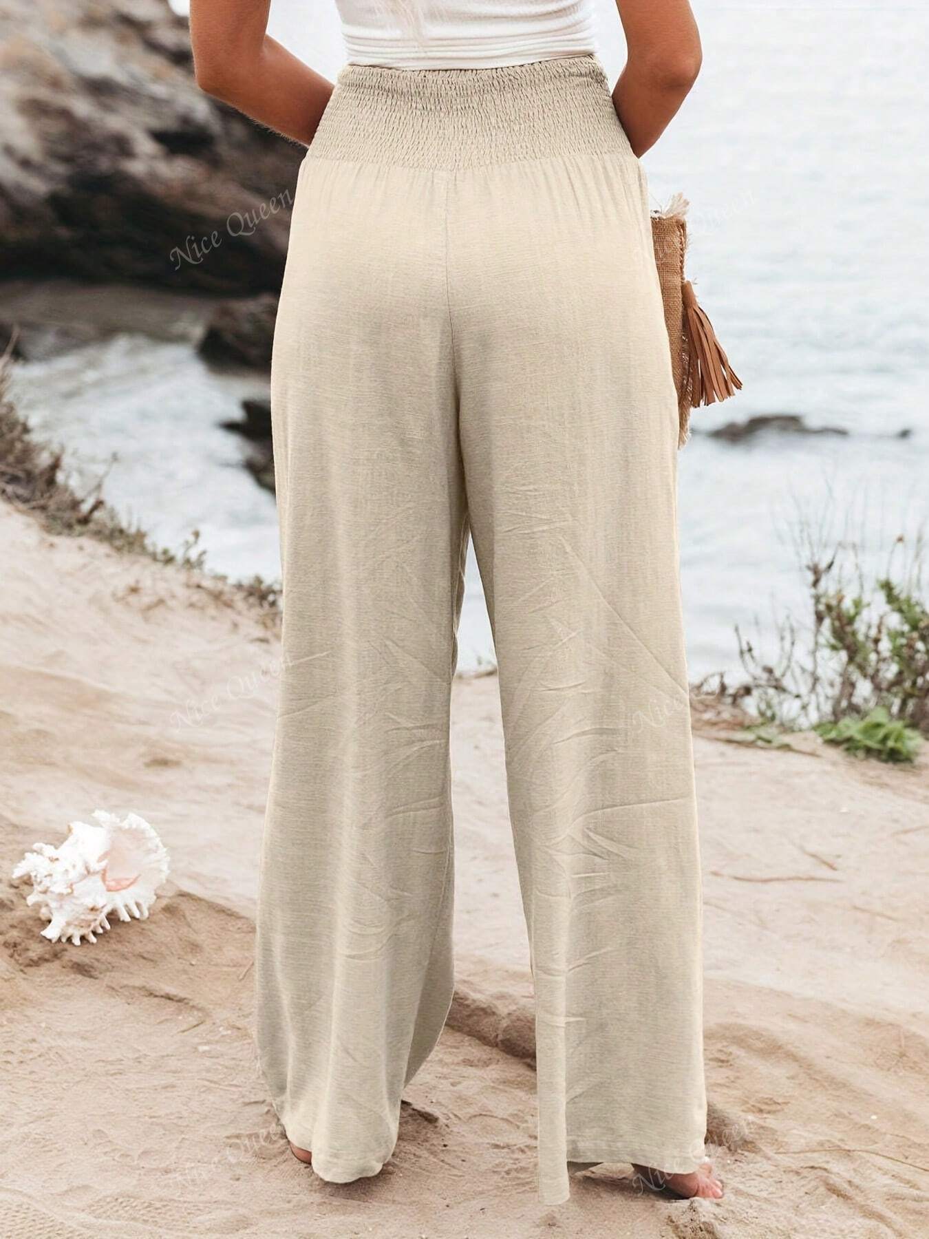 Melina | Women's Linen Wide Leg Pants - Breathable Relaxed Fit 1