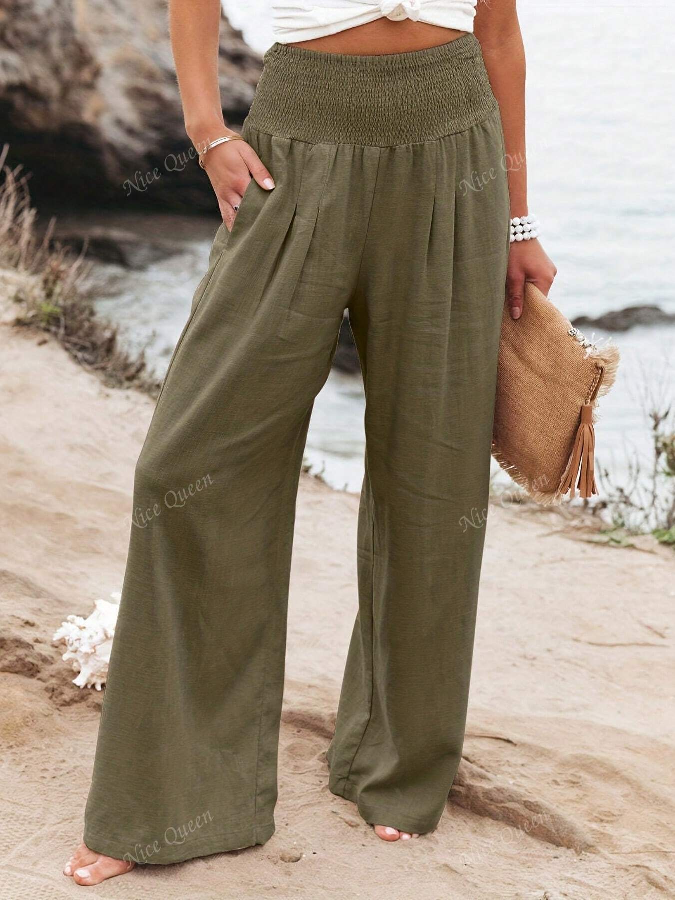 Melina | Women's Linen Wide Leg Pants - Breathable Relaxed Fit 3