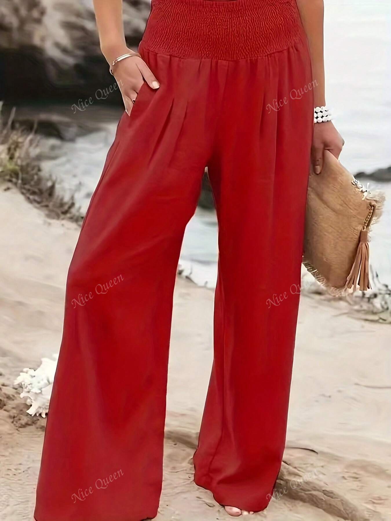 Melina | Women's Linen Wide Leg Pants - Breathable Relaxed Fit 4