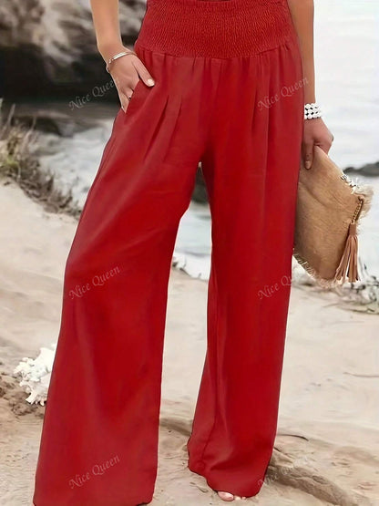 Melina | Women's Linen Wide Leg Pants - Breathable Relaxed Fit 4