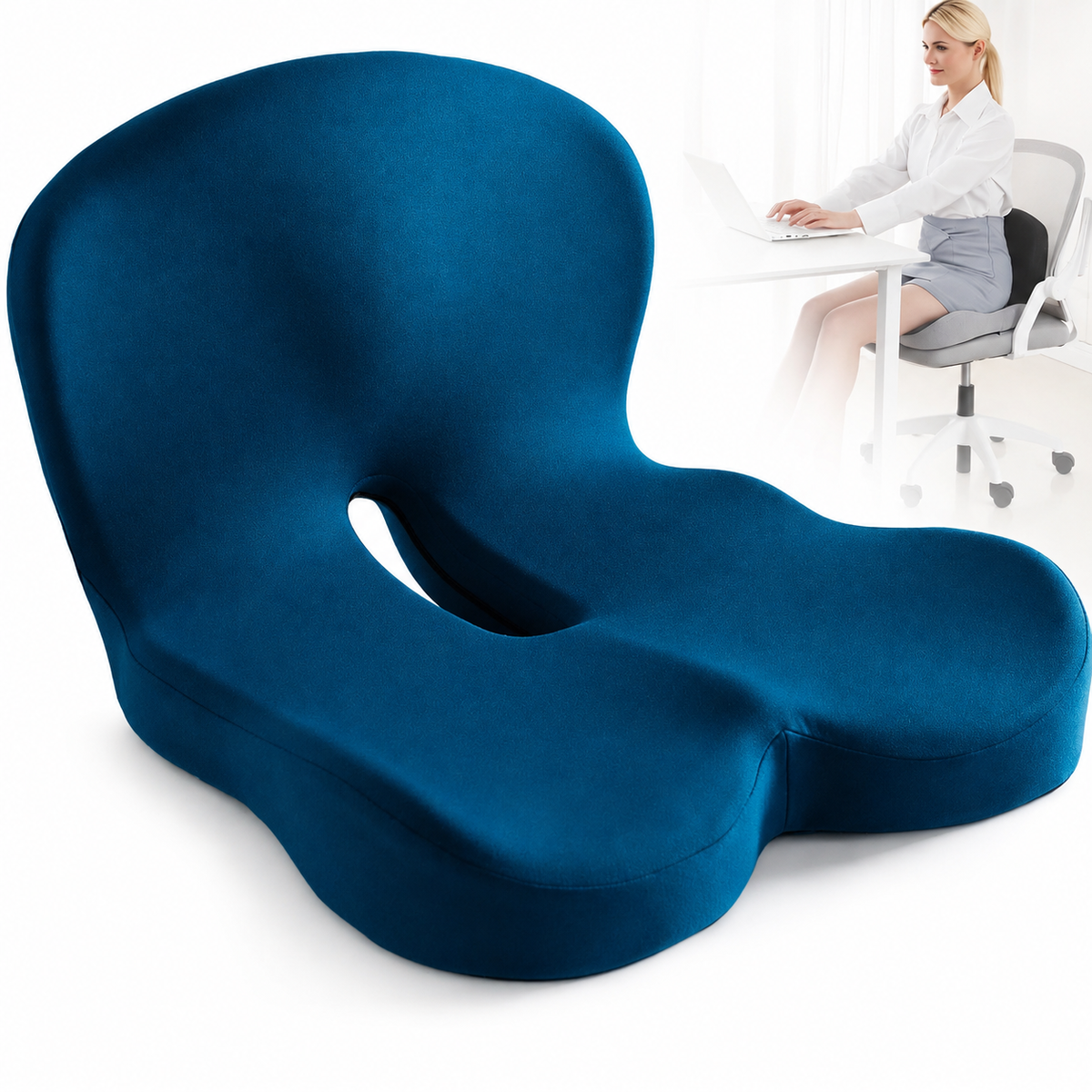 Memory Foam Pillow | Contoured Seat Cushion with Side Wings