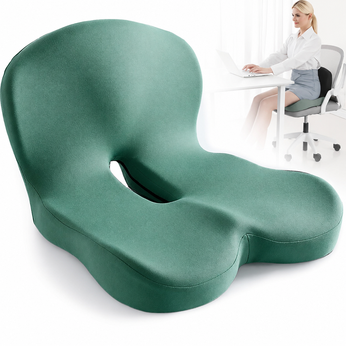Memory Foam Pillow | Contoured Seat Cushion with Side Wings