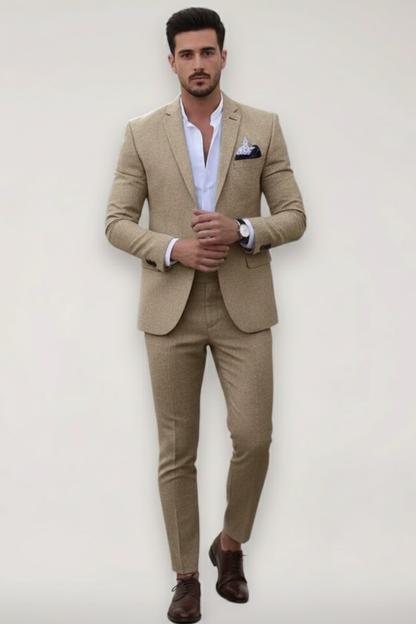 Men's Slim Fit Two Piece Suit – 65% Polyester XS to 2XL