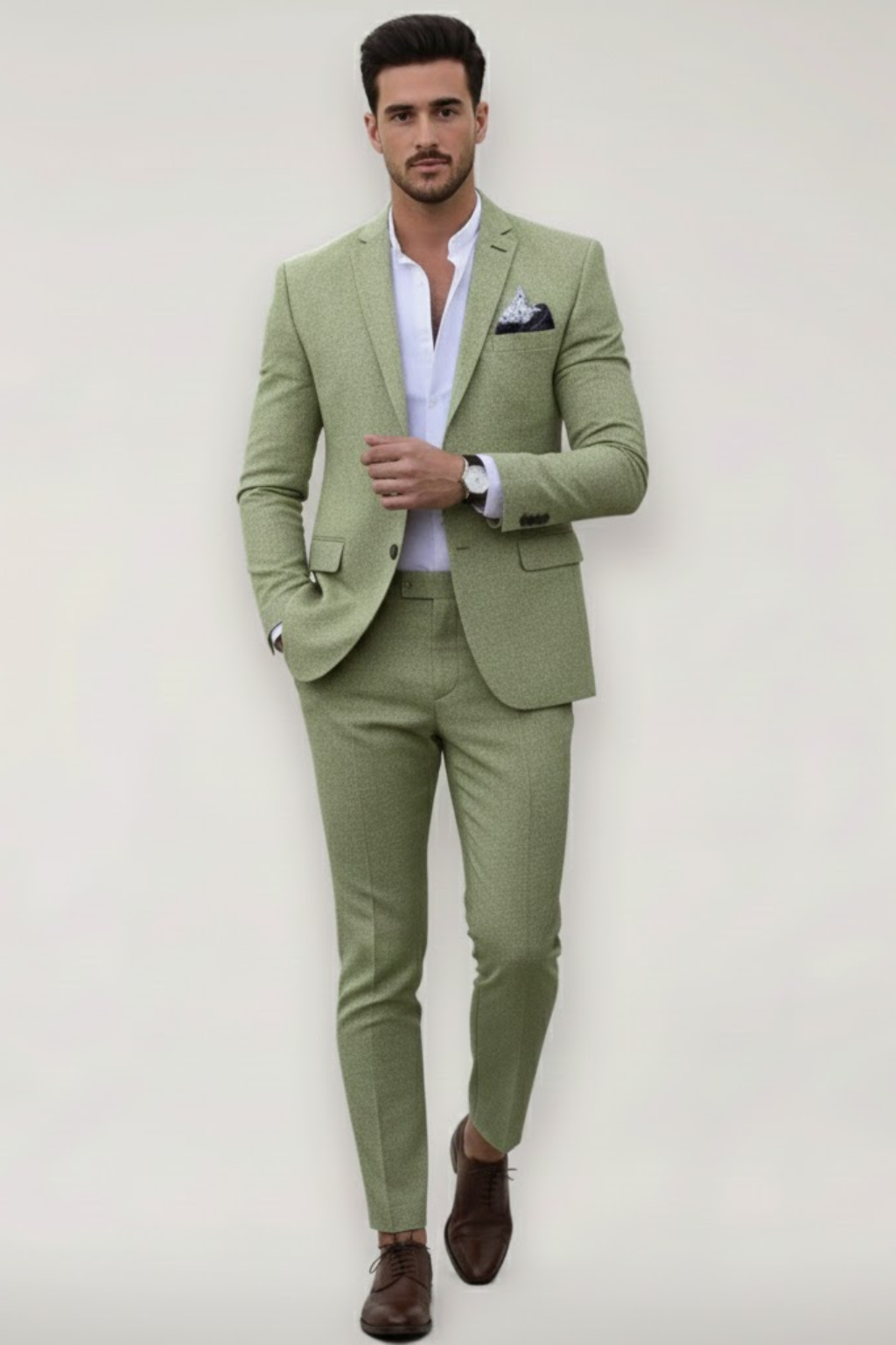 Men's Slim Fit Two Piece Suit – 65% Polyester XS to 2XL