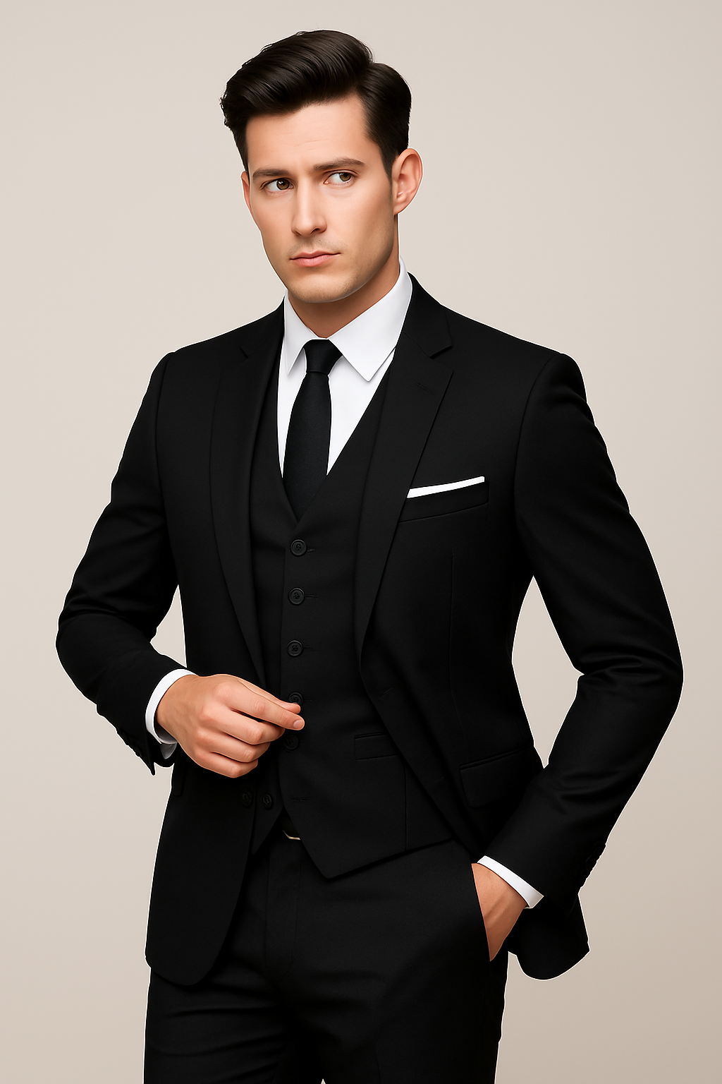Men's Three Piece Suit – Polyester Blend Tailored Fit