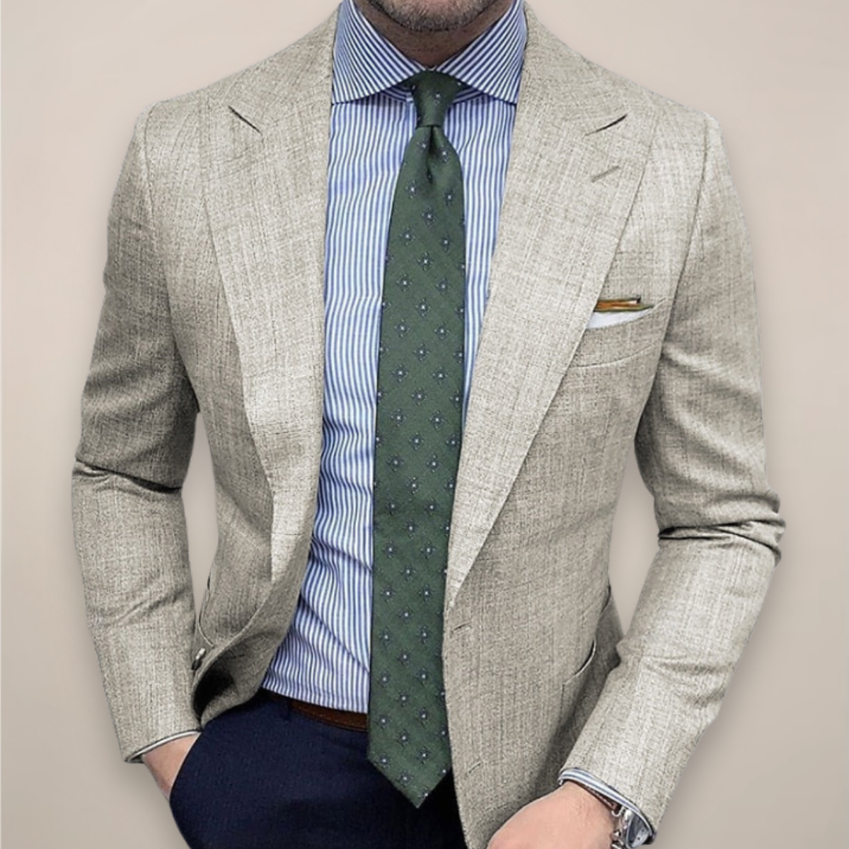 Men's Textured Blazer Jacket – Lightweight Tailored Fit