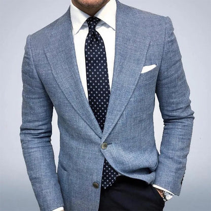 Men's Textured Blazer Jacket – Lightweight Tailored Fit