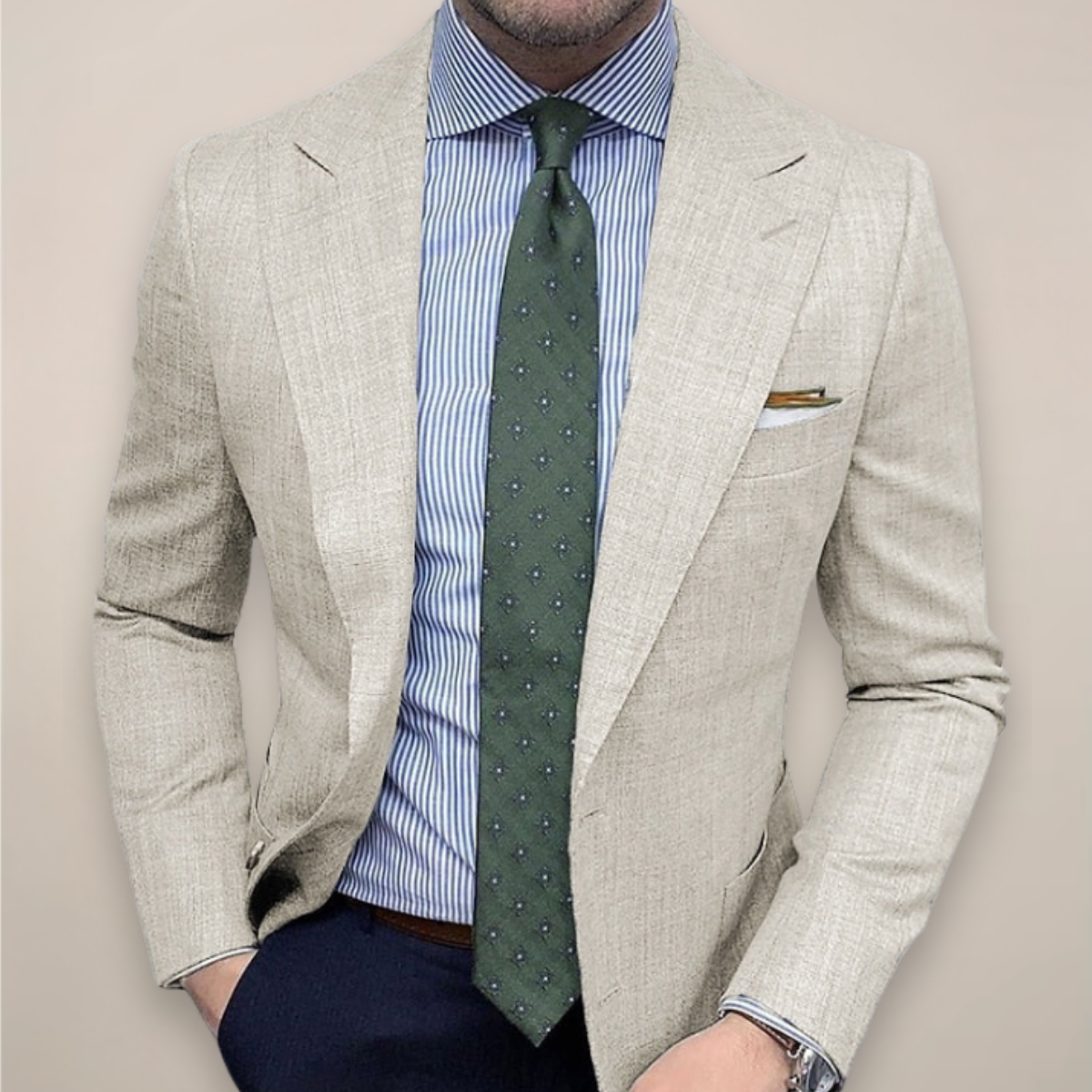 Men's Textured Blazer Jacket – Lightweight Tailored Fit