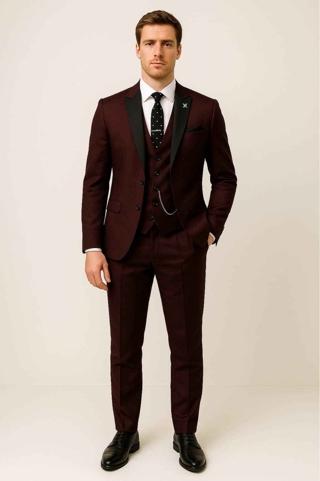 Men's Three Piece Suit Set – Tailored Fit 100% Polyester