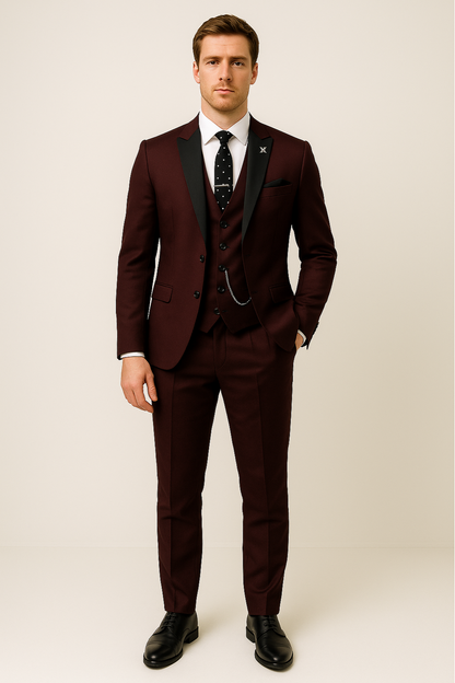 Men's Three Piece Suit Set – Tailored Fit 100% Polyester
