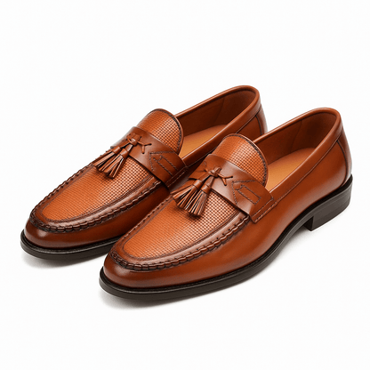Men's Woven Tassel Loafers – Slip-On Design for Formal and Casual Wear