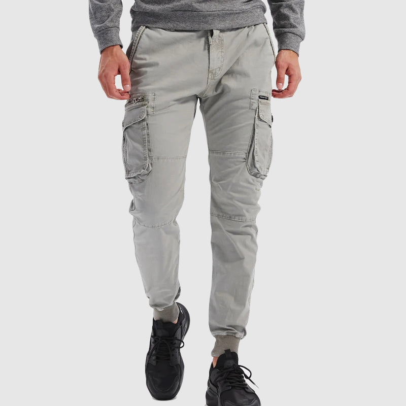 Men's Cargo Joggers – Tapered Fit Drawstring Waist Cuffed Ankles