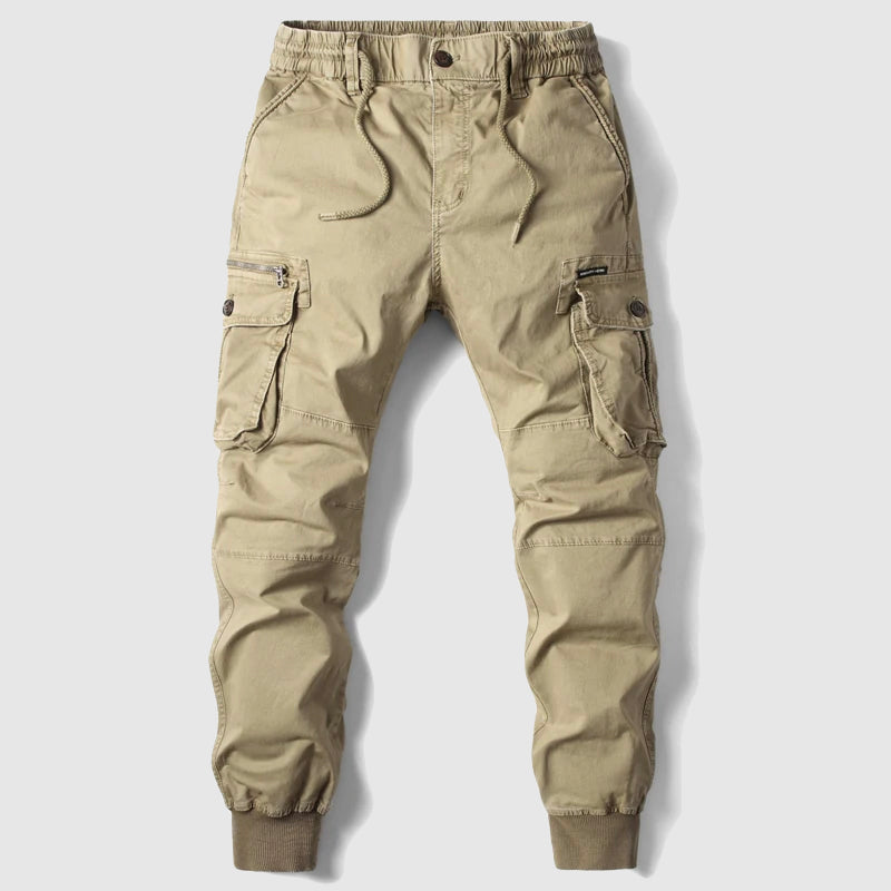 Men's Cargo Joggers – Tapered Fit Drawstring Waist Cuffed Ankles