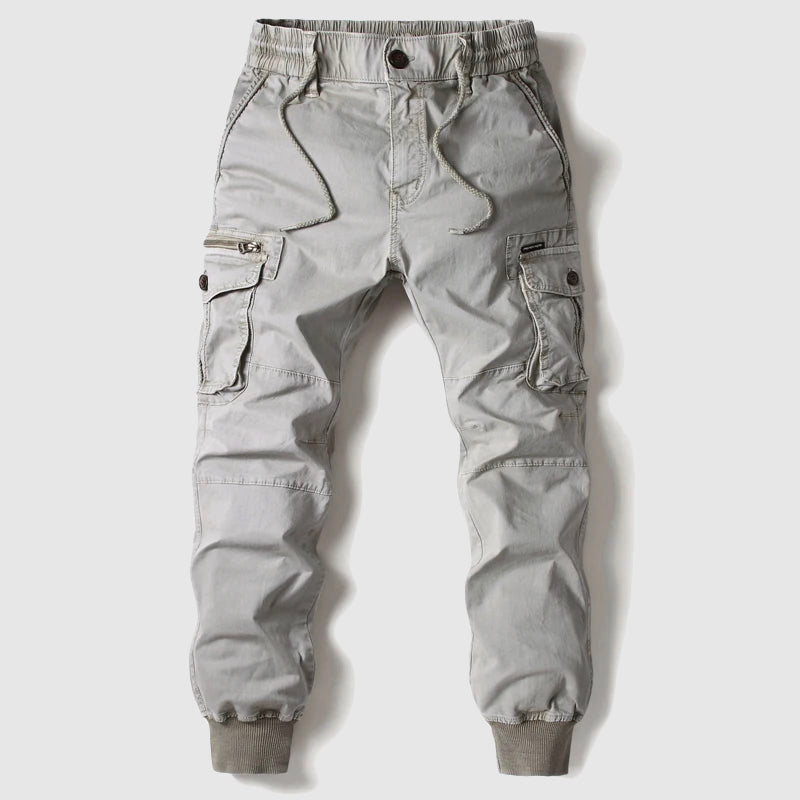 Men's Cargo Joggers – Tapered Fit Drawstring Waist Cuffed Ankles