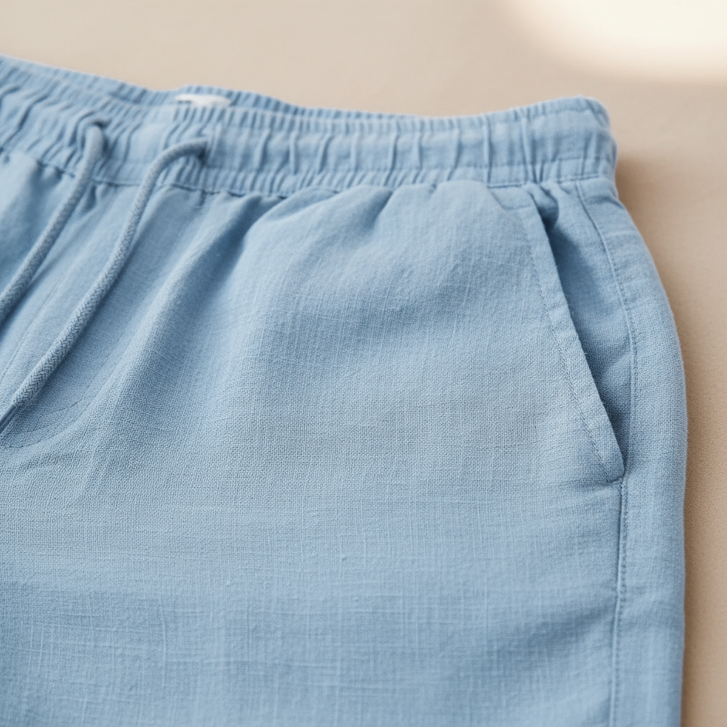 Men's Cotton Linen Shorts – Relaxed Fit Drawstring Waist