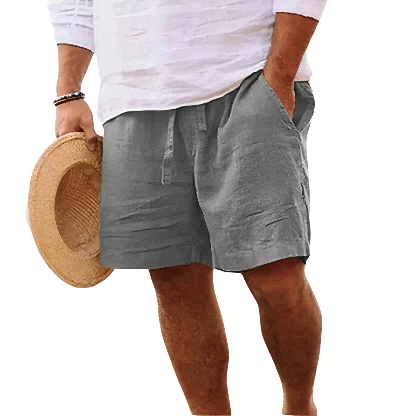 Men's Cotton Linen Shorts – Relaxed Fit Drawstring Waist