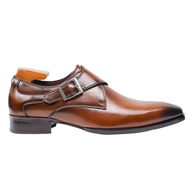 Men's Dress Shoes – Italian Monk Strap with Buckle Closure