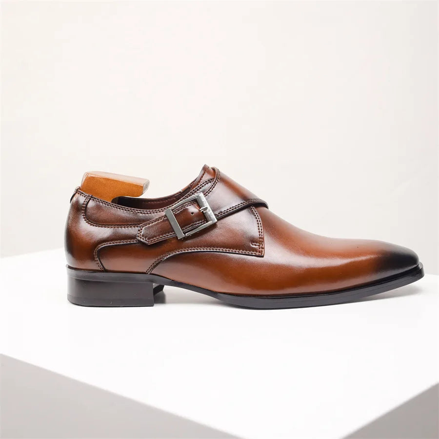 Men's Dress Shoes – Italian Monk Strap with Buckle Closure