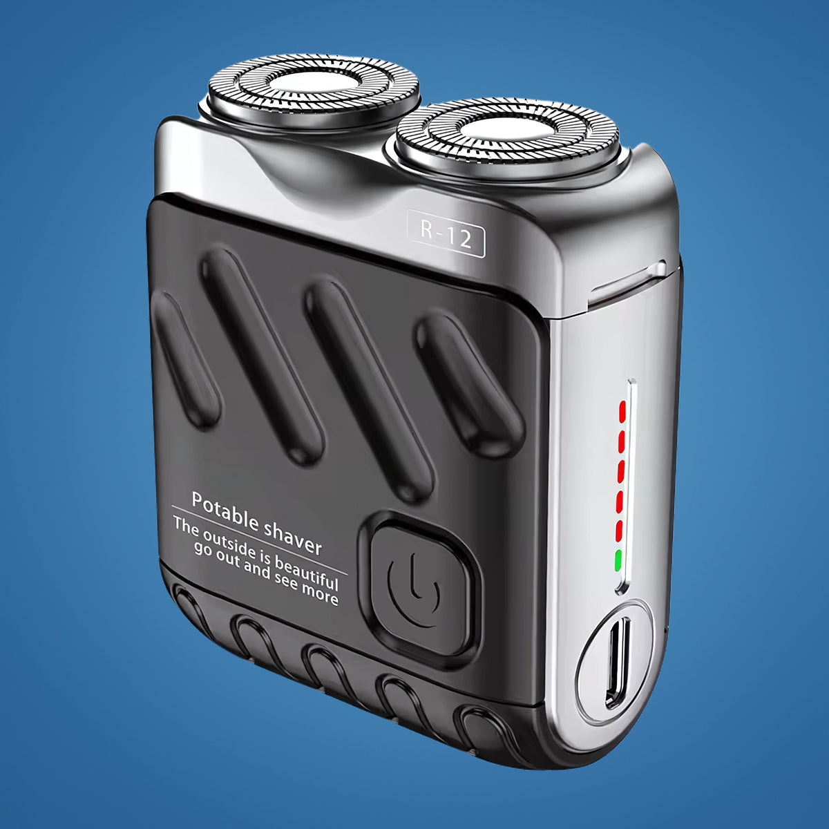 Men's Electric Shaver | Dual-Ring Rotary Blades | Waterproof Cordless Rechargeable Razor for Travel & Military Use