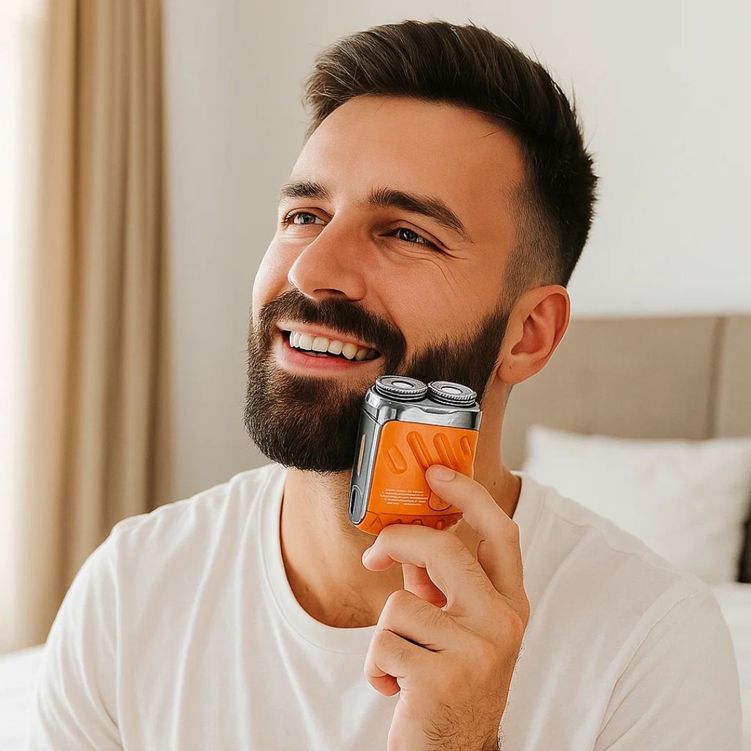 Men's Electric Shaver | Dual-Ring Rotary Blades | Waterproof Cordless Rechargeable Razor for Travel & Military Use