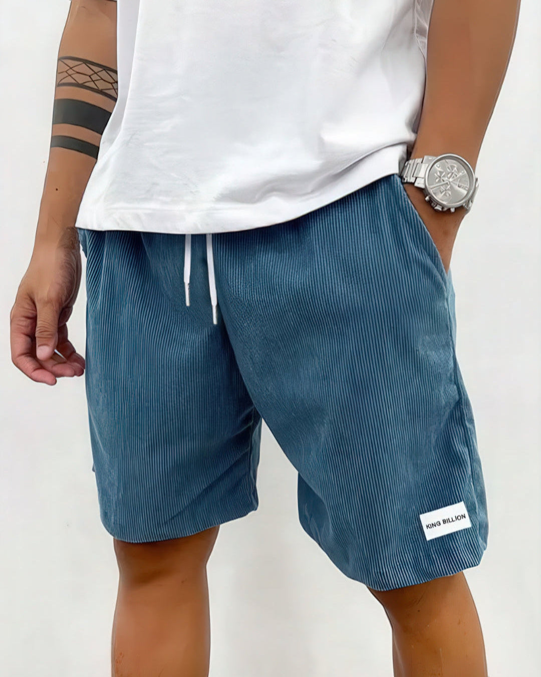 Men's Knee-Length Shorts – Relaxed Fit Drawstring Elastic Waist