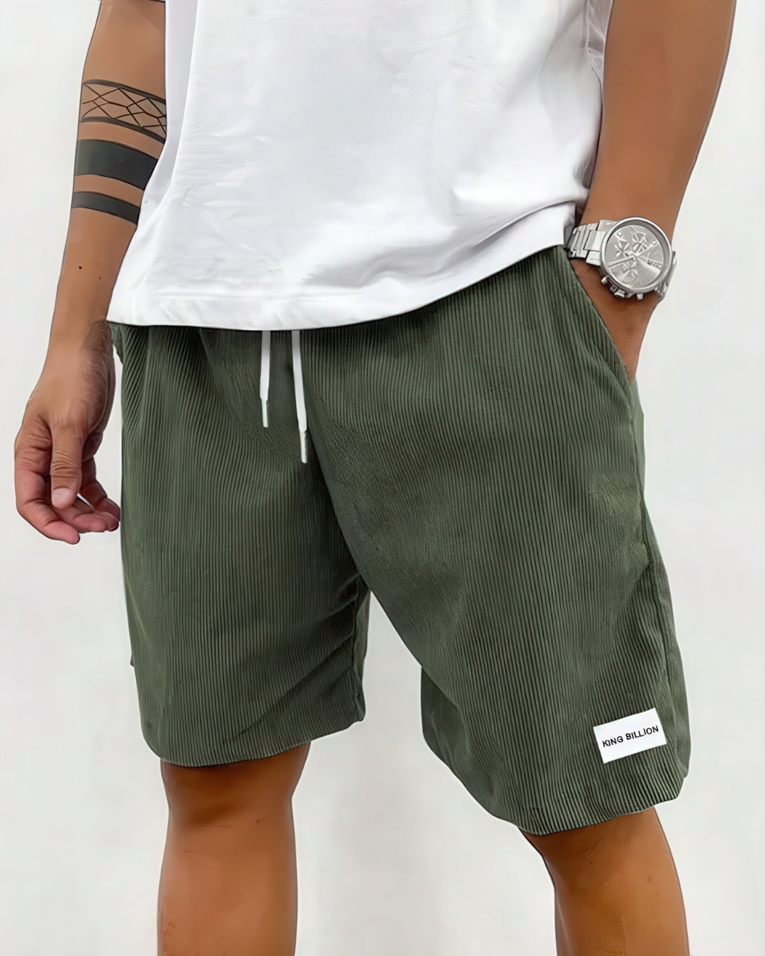 Men's Knee-Length Shorts – Relaxed Fit Drawstring Elastic Waist