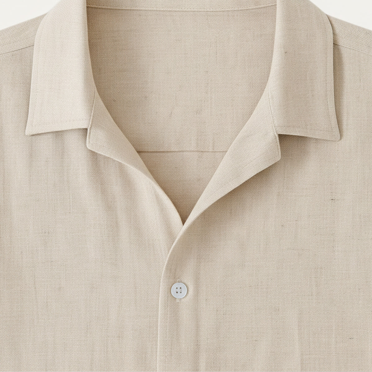 Men’s Linen Shirt and Trousers Set – Relaxed Fit Camp Collar Design