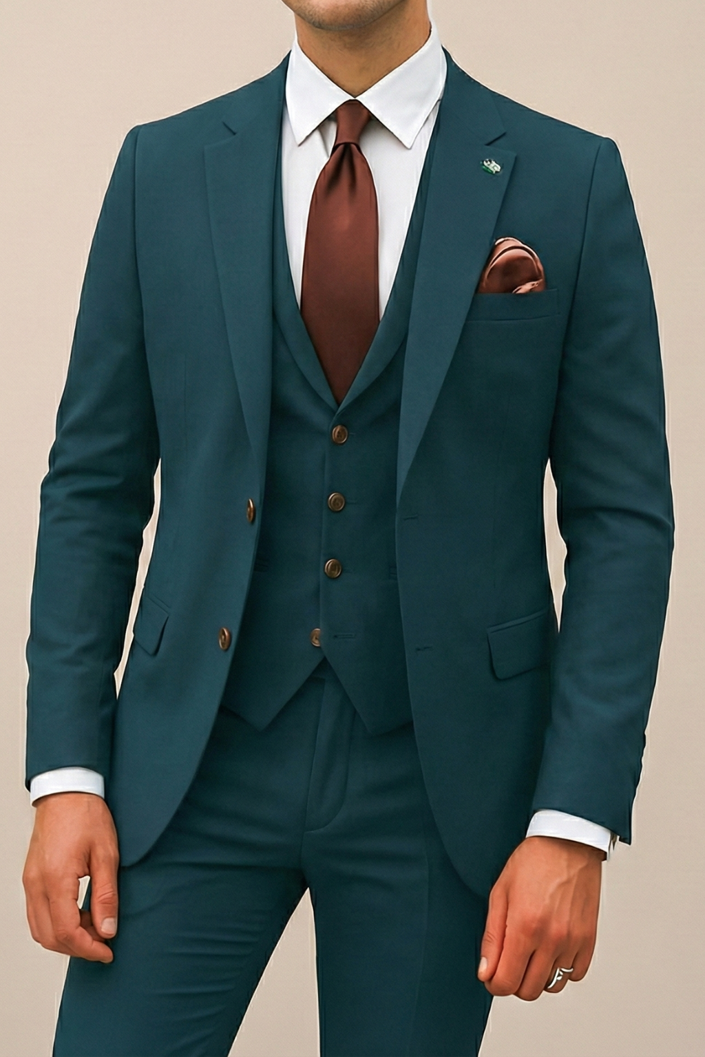 Men's Modern Three Piece Suit – Tailored Fit XS to XXL