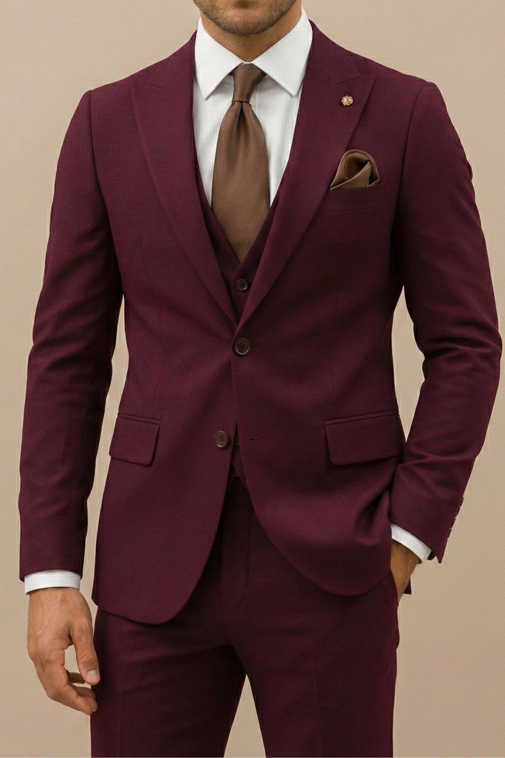 Men's Modern Three Piece Suit – Tailored Fit XS to XXL