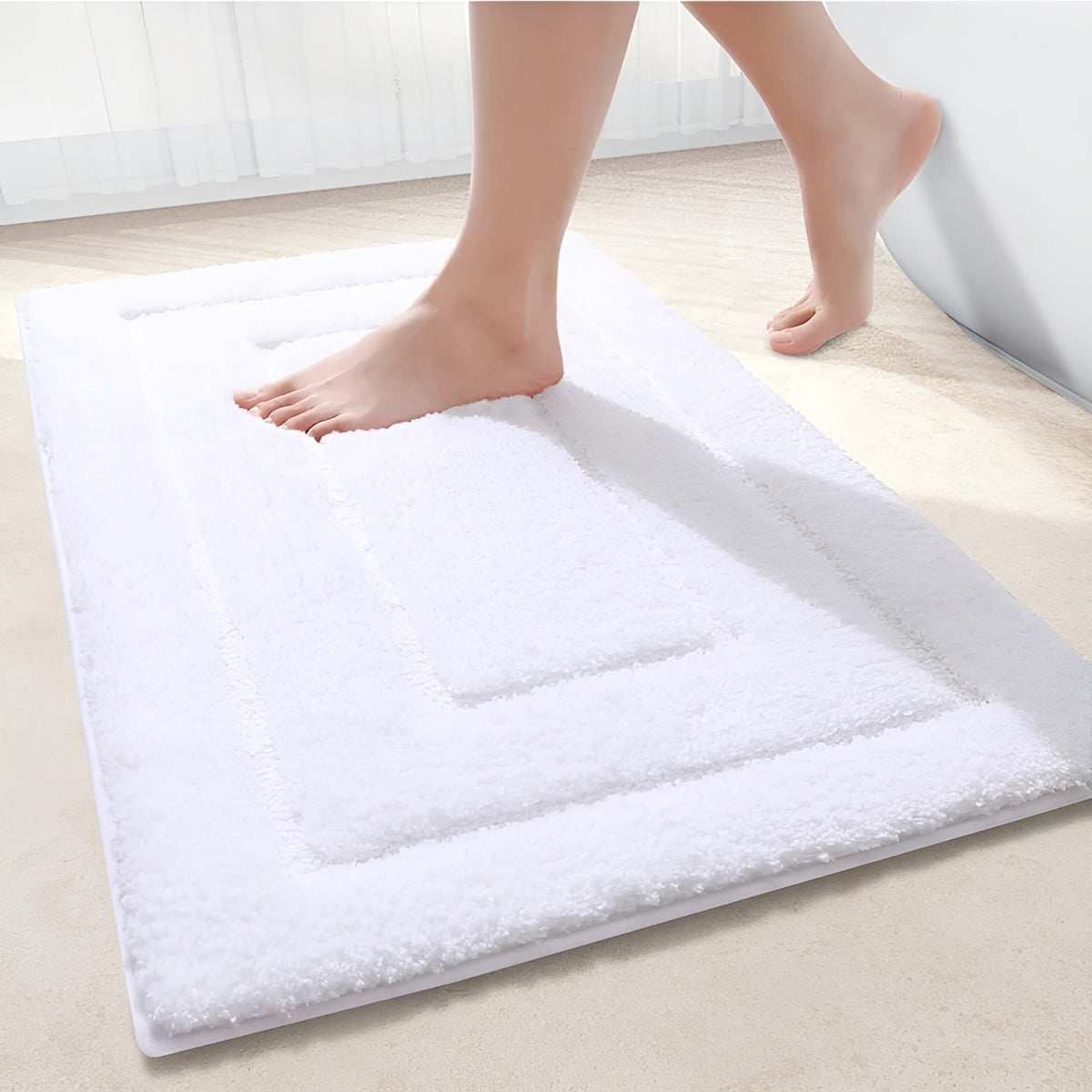 Microfiber Bath Mat | Soft Non-Slip Plush Rug