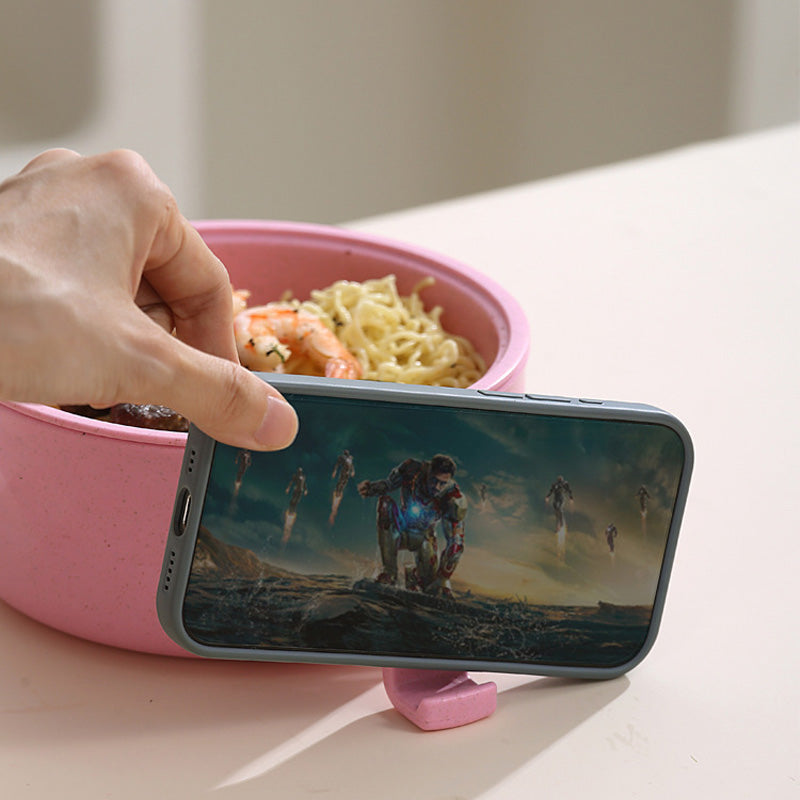 Microwave Ramen Bowl with Strainer Lid | Wheat Fibre, Purple, Black, Beige, Pink | Cook Noodles Without a Stovetop