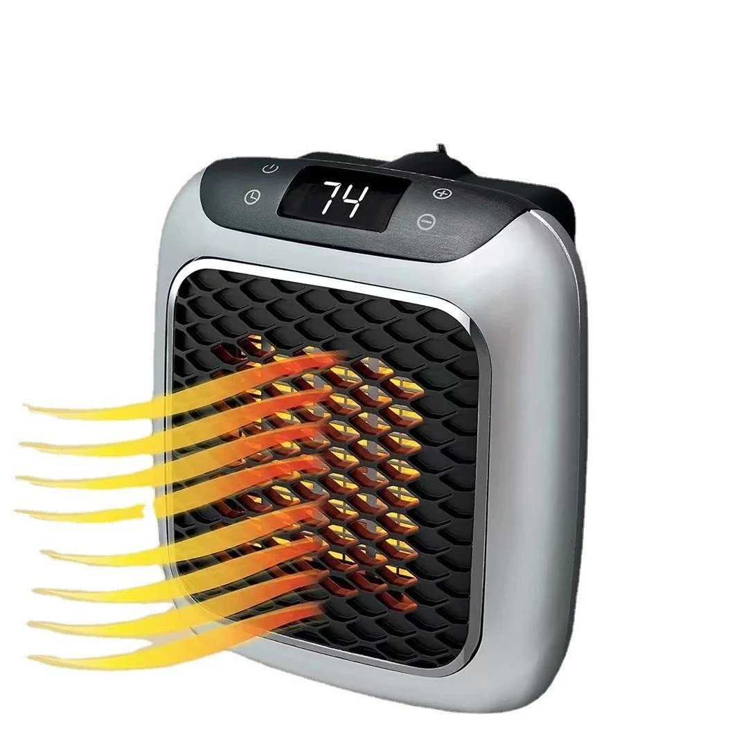 Mini Ceramic Heater 800W | Adjustable Thermostat, LED Touch Display & 12-Hour Timer | Tilt & Overheat Protection