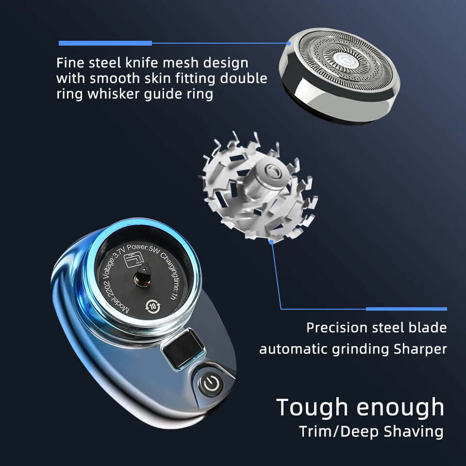 Mini Electric Shaver for Face and Body | Waterproof Stainless Steel Blades | Fast-Charge Battery, Travel-Ready