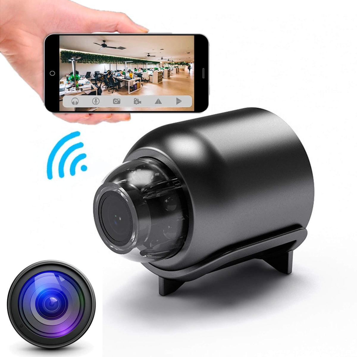 Mini WiFi Camera 1080P HD | Night Vision & 160° Wide Angle Lens | Waterproof, Human Detection, 20-Day Continuous Recording 1