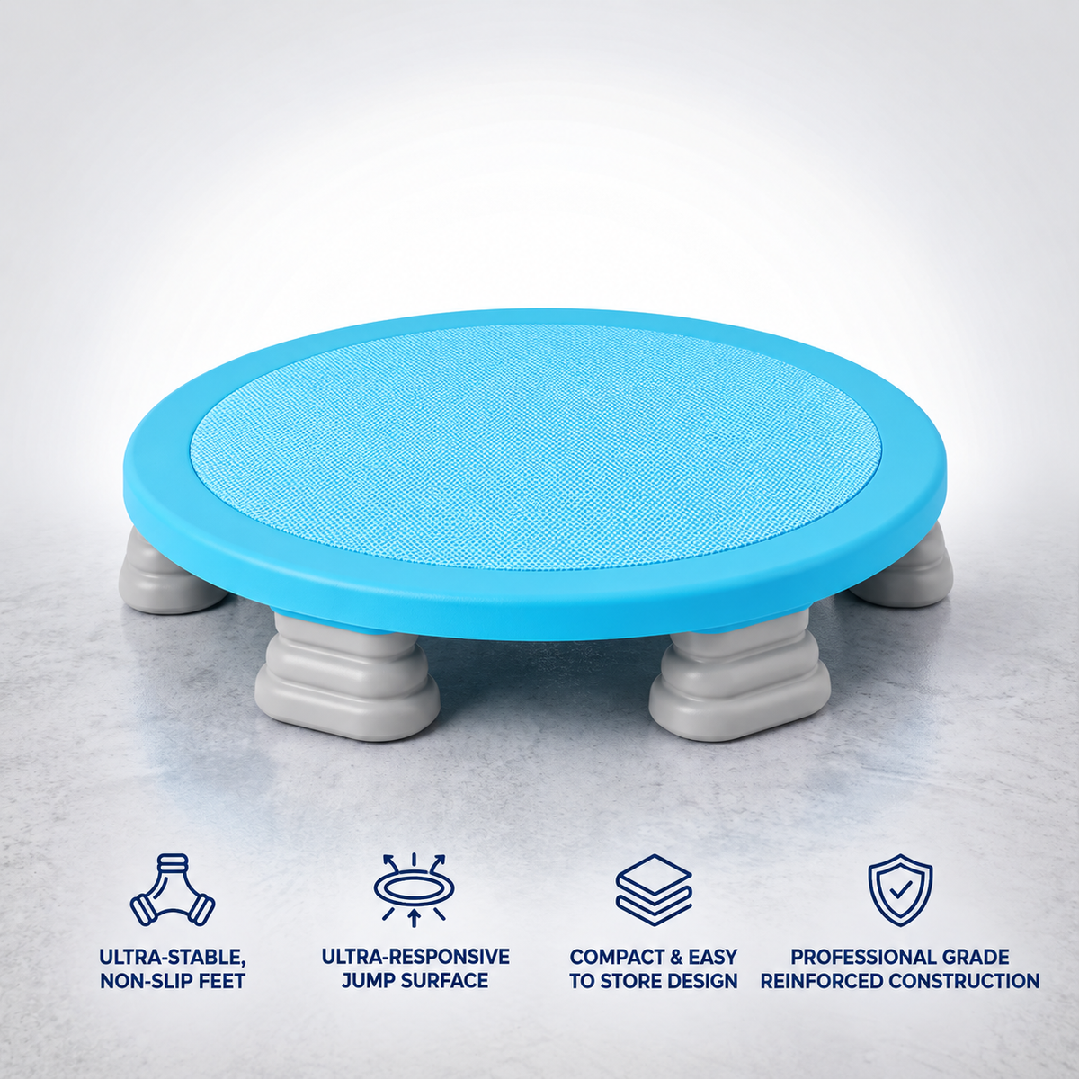 Mini Trampoline for Adults | Quiet Rebounder with Padded Frame for Low-Impact Home Cardio Workouts | Yellow, Blue, Pink