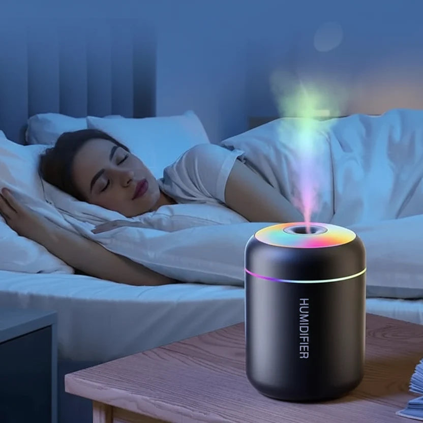 Mini USB Humidifier with 180 ml Water Tank | 40 ml/h Mist Output | Built-in LED Mood Light for Desk, Bedroom & Office Spaces 4