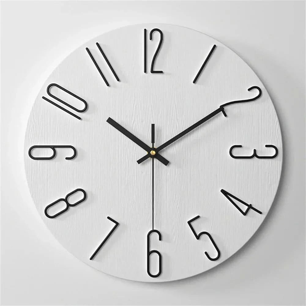 Minimalist | Modern Wall Clock - Frameless 3D Design With Silent Quartz Movement