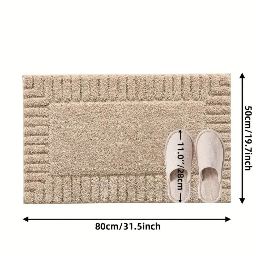 Minimalist Stripe | Non-Slip Bath Mat – Soft Flocking Material