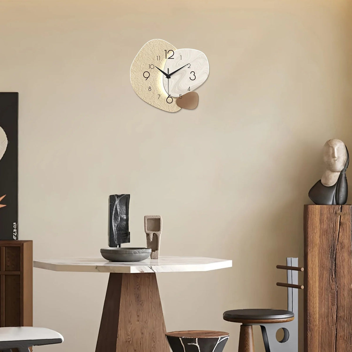 Modern Simple Wall Clock | Silent Quartz TempoStone Design