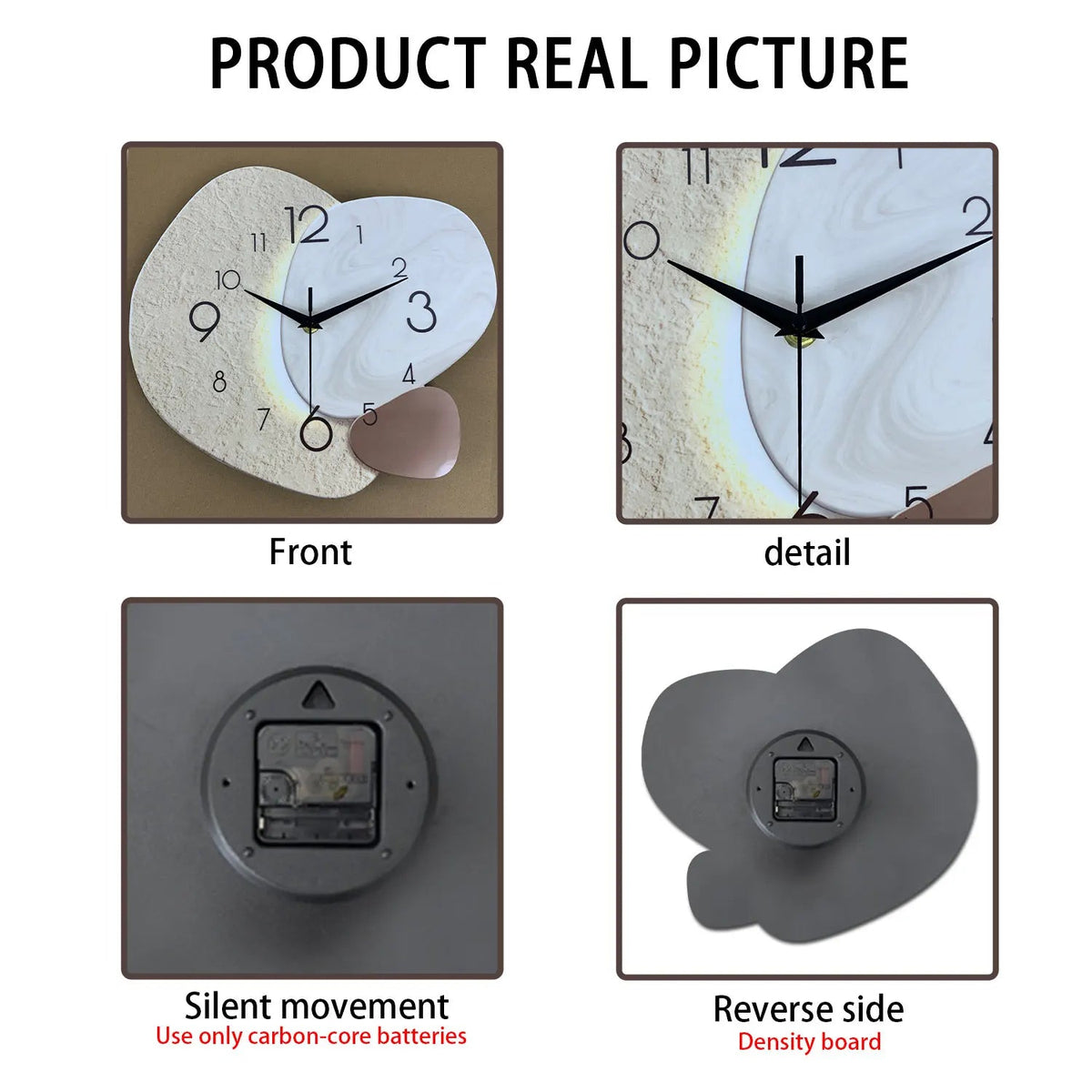 Modern Simple Wall Clock | Silent Quartz TempoStone Design