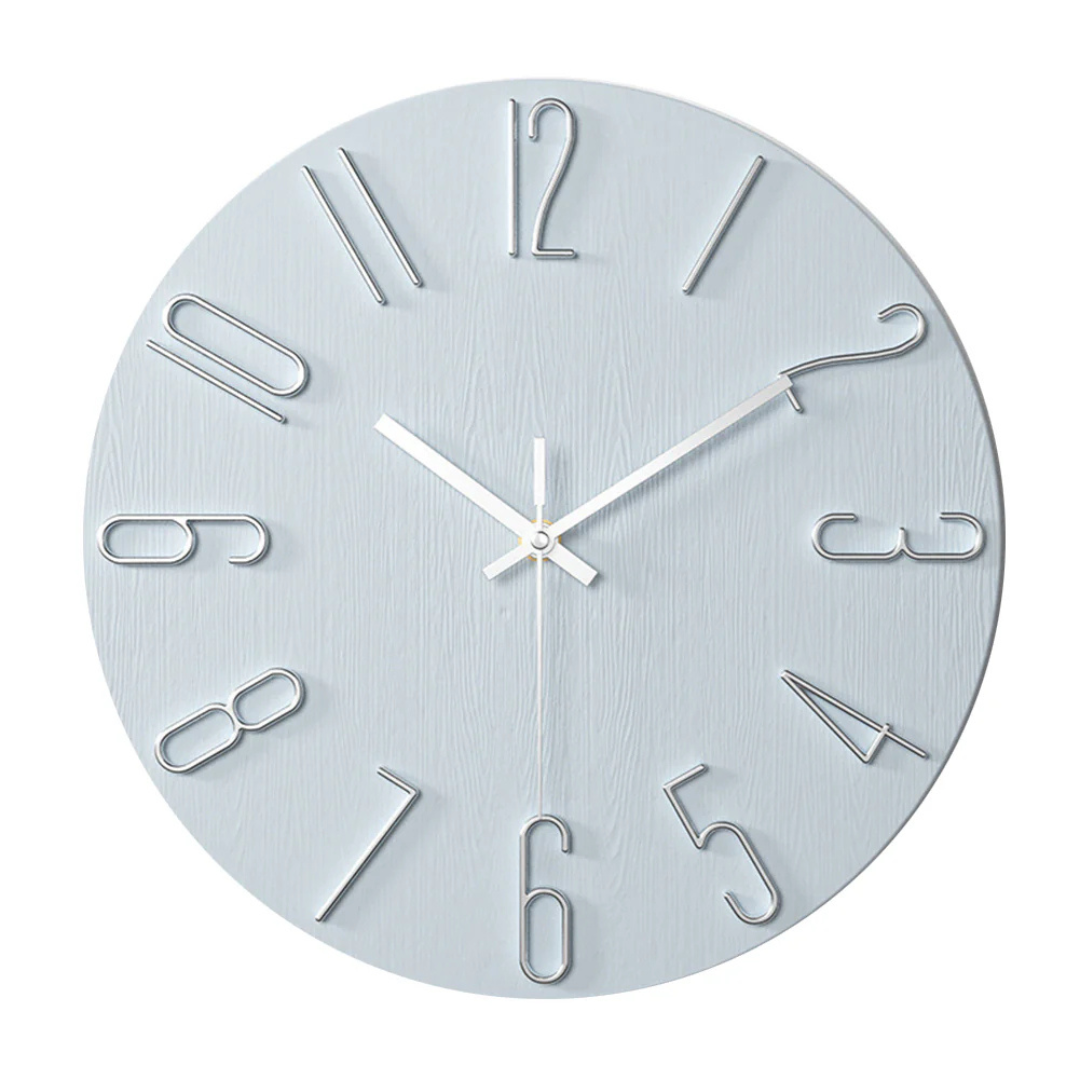Modern Wall Clock 30 cm Silent Minimalist Design - Plastic - Battery-Operated