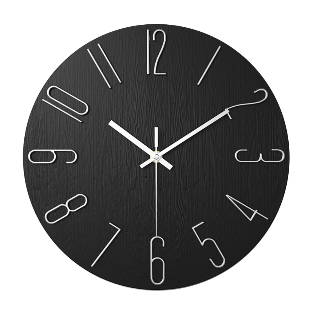 Modern Wall Clock 30 cm Silent Minimalist Design - Plastic - Battery-Operated