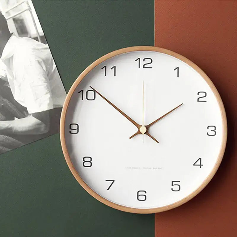 Modern Scandinavian Wood Frame Wall Clock 4