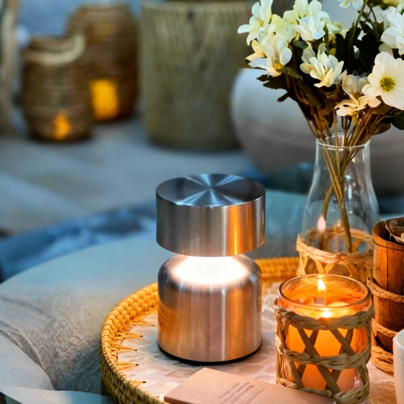 Modern Wrought Iron Table Lamp – Dimmable and Rechargeable 12