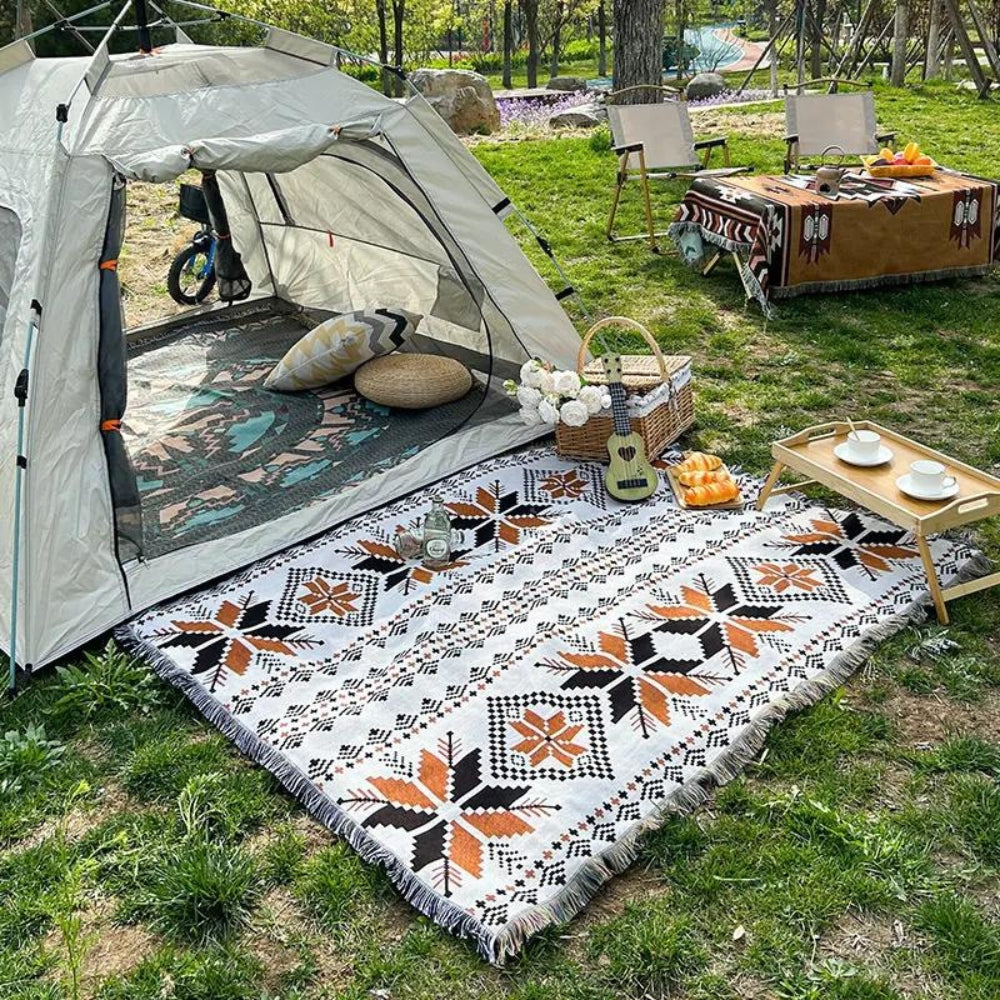 MoroccanBoho | Large Picnic Mat – Soft Microfiber Blend with Vibrant Patterns