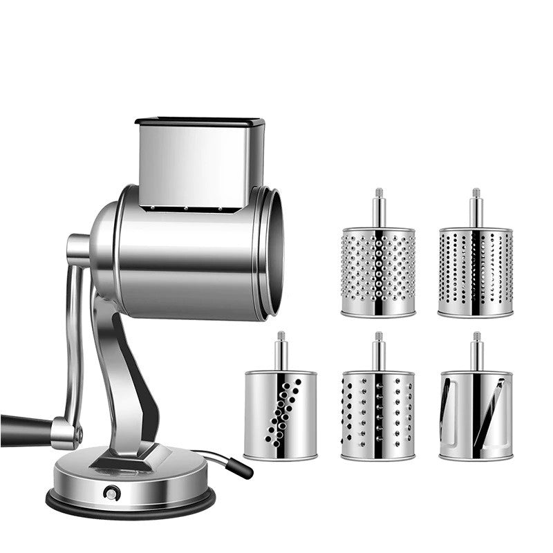 Multi-Functional Rotary Cheese Grater - Easy Food Prep, 5 Blades 0