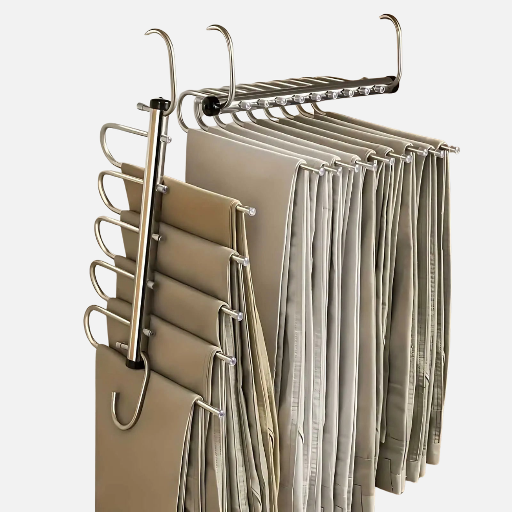 Multi Layer Pants Hanger | Pull Out Bars, Swivel Top Hook