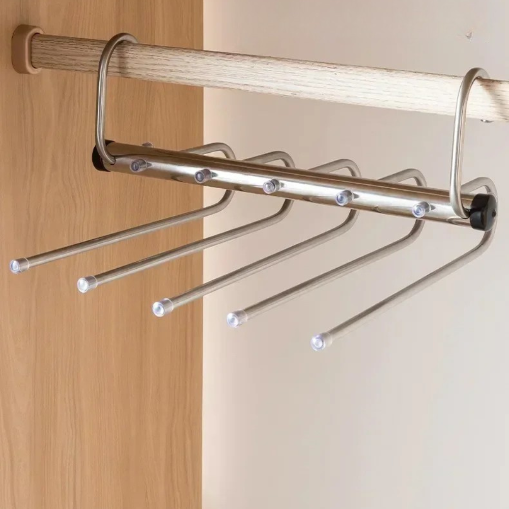 Multi Layer Pants Hanger | Pull Out Bars, Swivel Top Hook